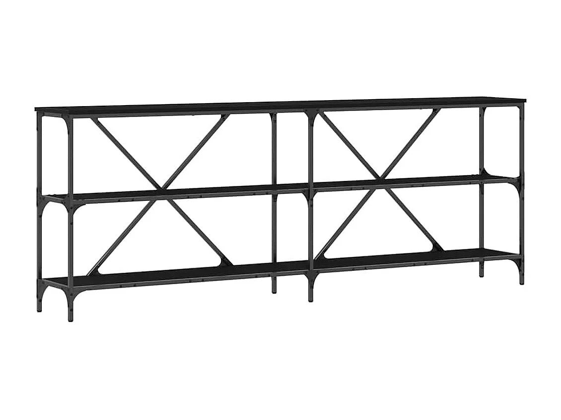 Mesa Consola con estante Otro Roble negro 180 x 30 x 75 cm