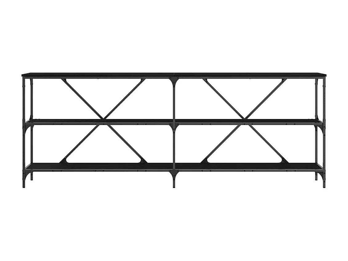 Mesa Consola con estante Otro Roble negro 180 x 30 x 75 cm