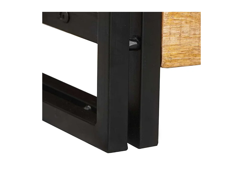 Table console 2 pièces Marron Bois de manguier brut massif