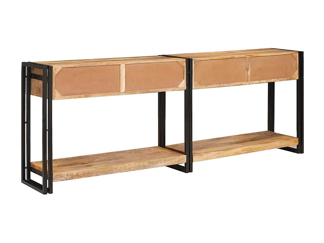 Wandtafel 2 pcs Bruin 200 x 33 x 75 cm Massief ruw mangohout