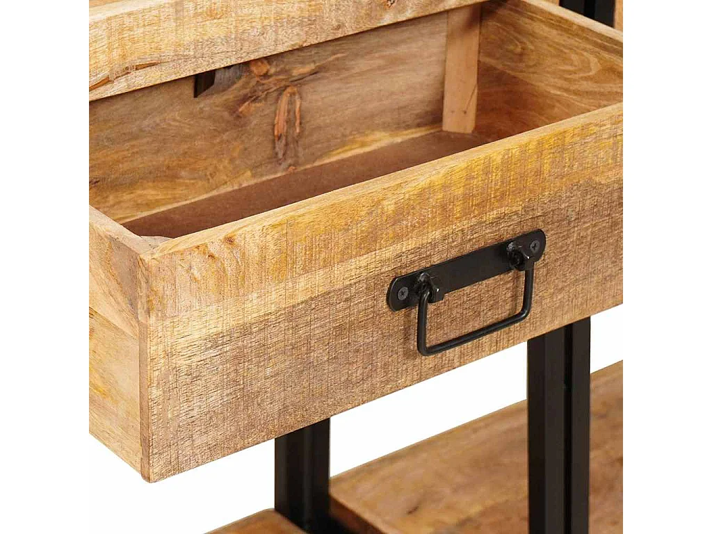 Wandtafel 2 pcs Bruin 200 x 33 x 75 cm Massief ruw mangohout