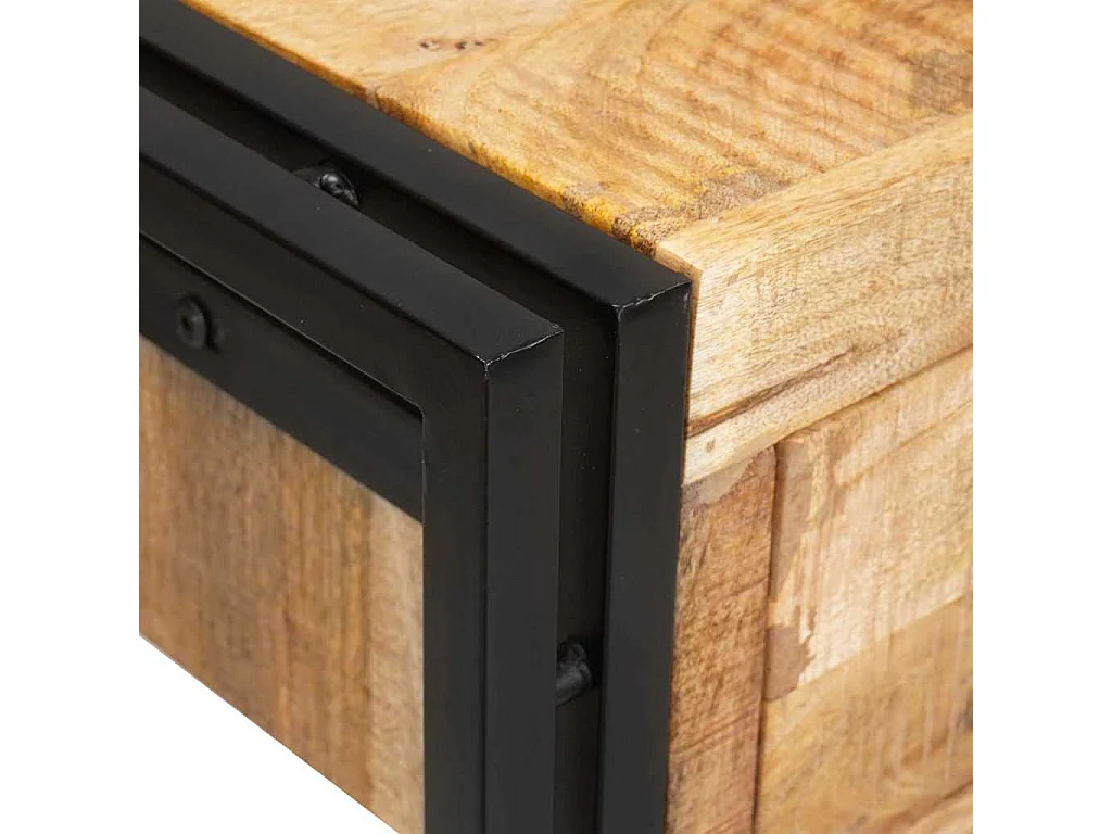 Wandtafel 2 pcs Bruin 200 x 33 x 75 cm Massief ruw mangohout