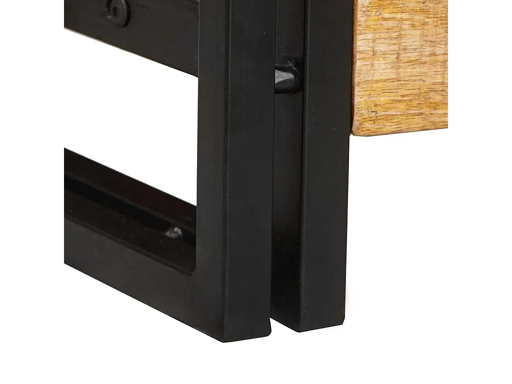 Wandtafel 2 pcs Bruin 200 x 33 x 75 cm Massief ruw mangohout