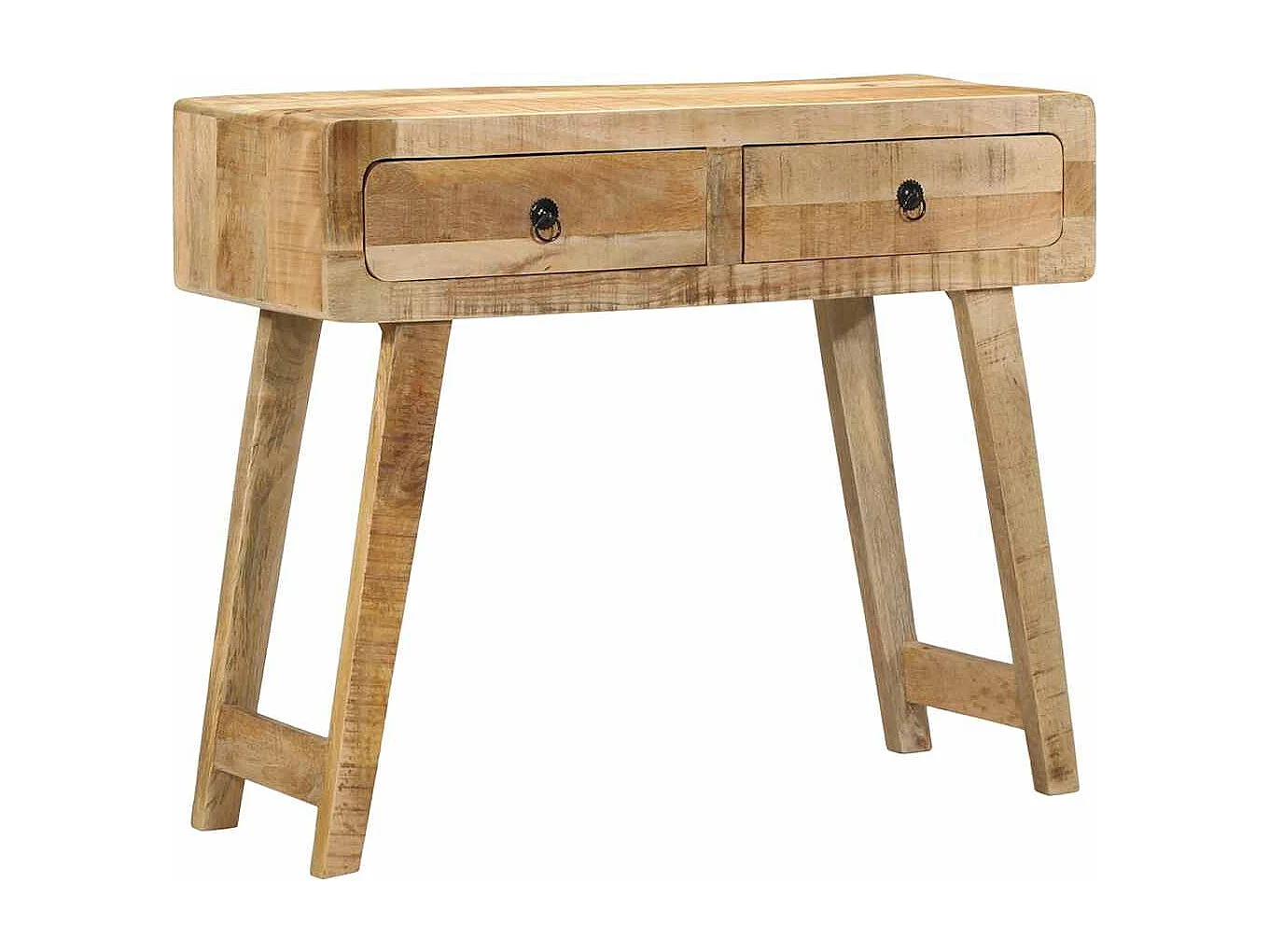 Table console 90x32x75 cm bois massif de manguier brut