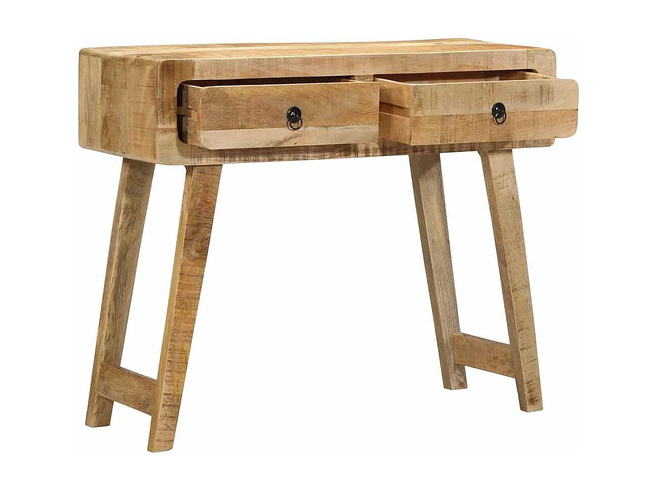 Table console 90x32x75 cm bois massif de manguier brut