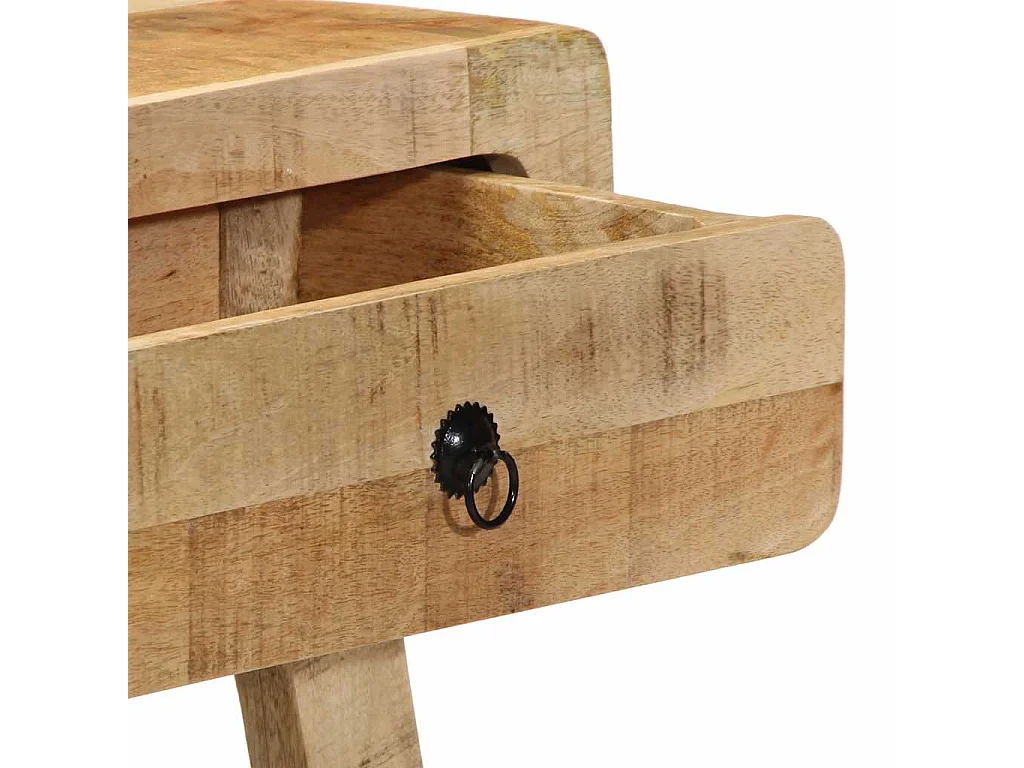 Table console 90x32x75 cm bois massif de manguier brut