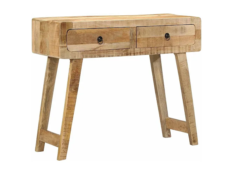 Mesa consola madera maciza de mango rugosa 90x32x75 cm