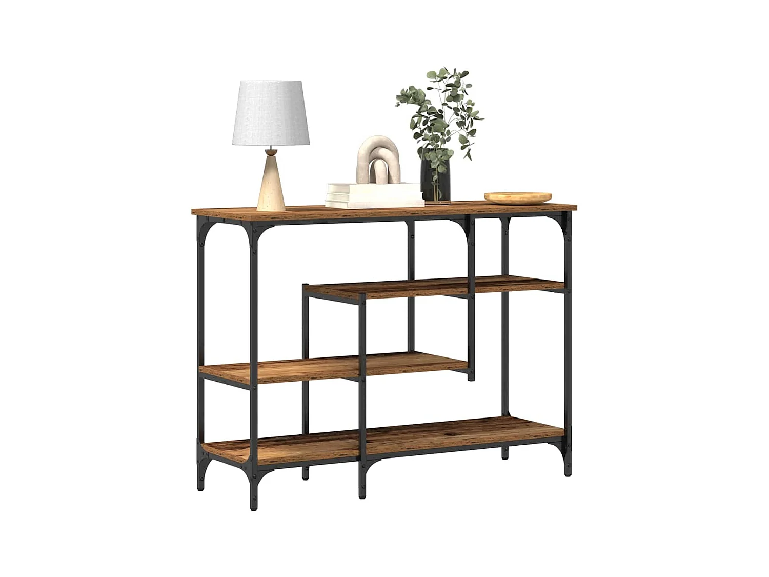 Mesa Consola con estante Madera vieja 100 x 35 x 75 cm