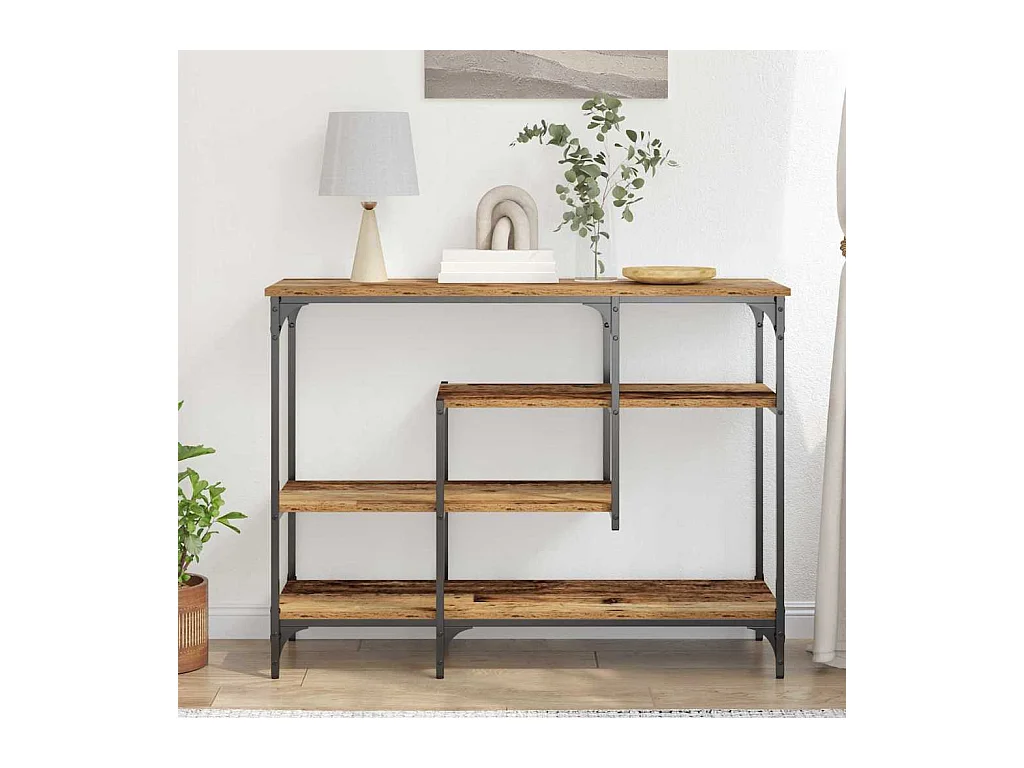 Mesa Consola con estante Madera vieja 100 x 35 x 75 cm