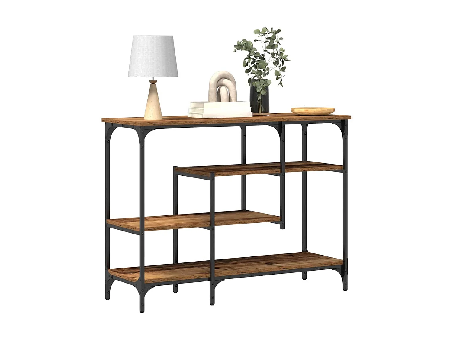 Mesa Consola con estante Madera vieja 100 x 35 x 75 cm