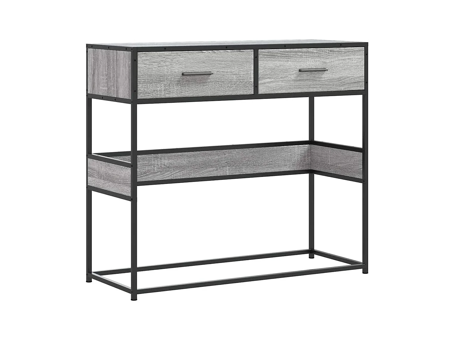 Mesa consola 90x35x80 cm derivados de madeira cinzento sonoma