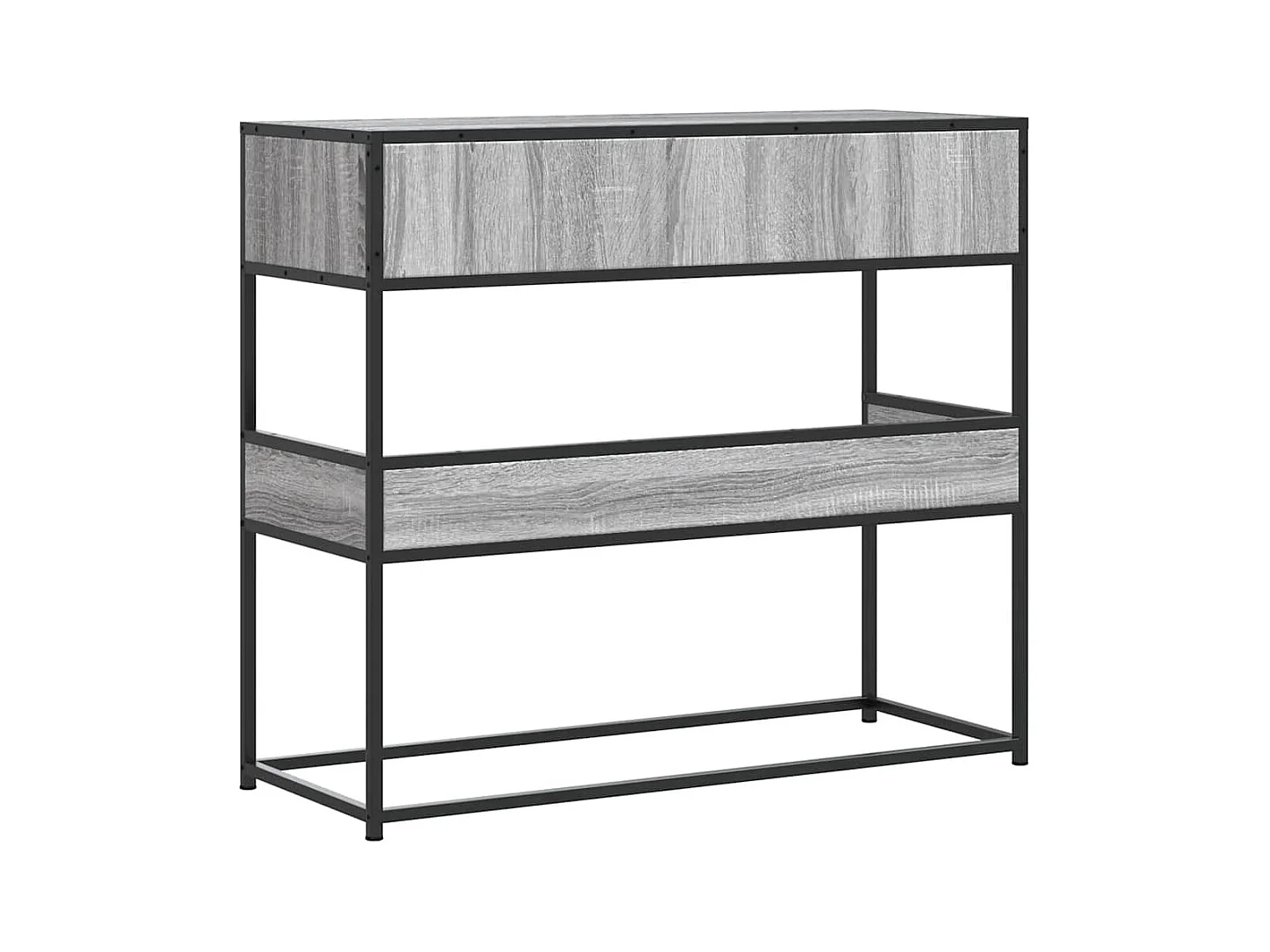 Mesa consola 90x35x80 cm derivados de madeira cinzento sonoma