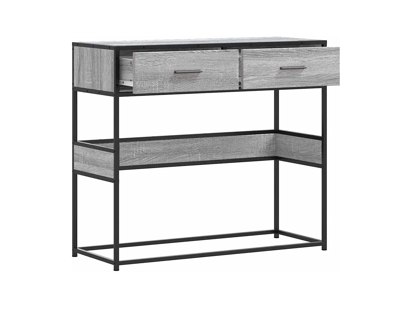 Mesa consola 90x35x80 cm derivados de madeira cinzento sonoma