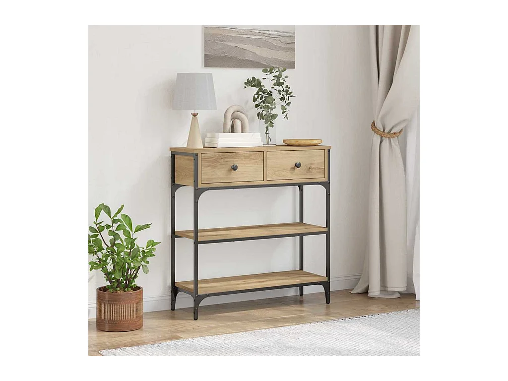 Mesa Consola con cajón Roble artisan 72.5 x 25 x 75 cm