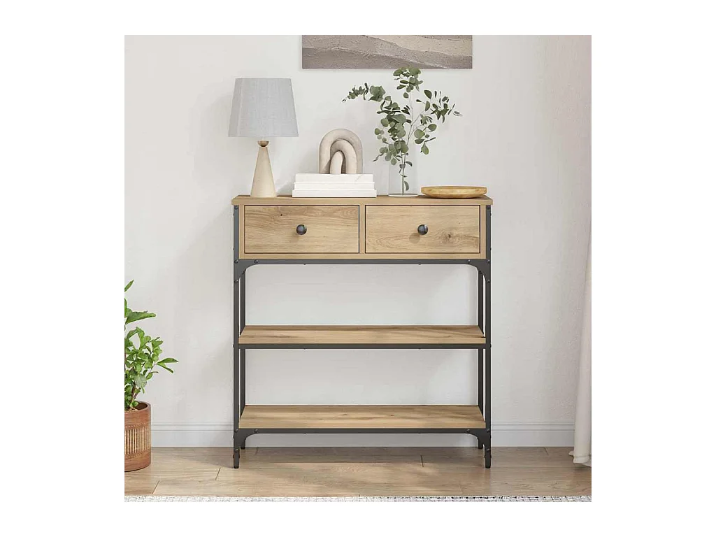 Mesa Consola con cajón Roble artisan 72.5 x 25 x 75 cm