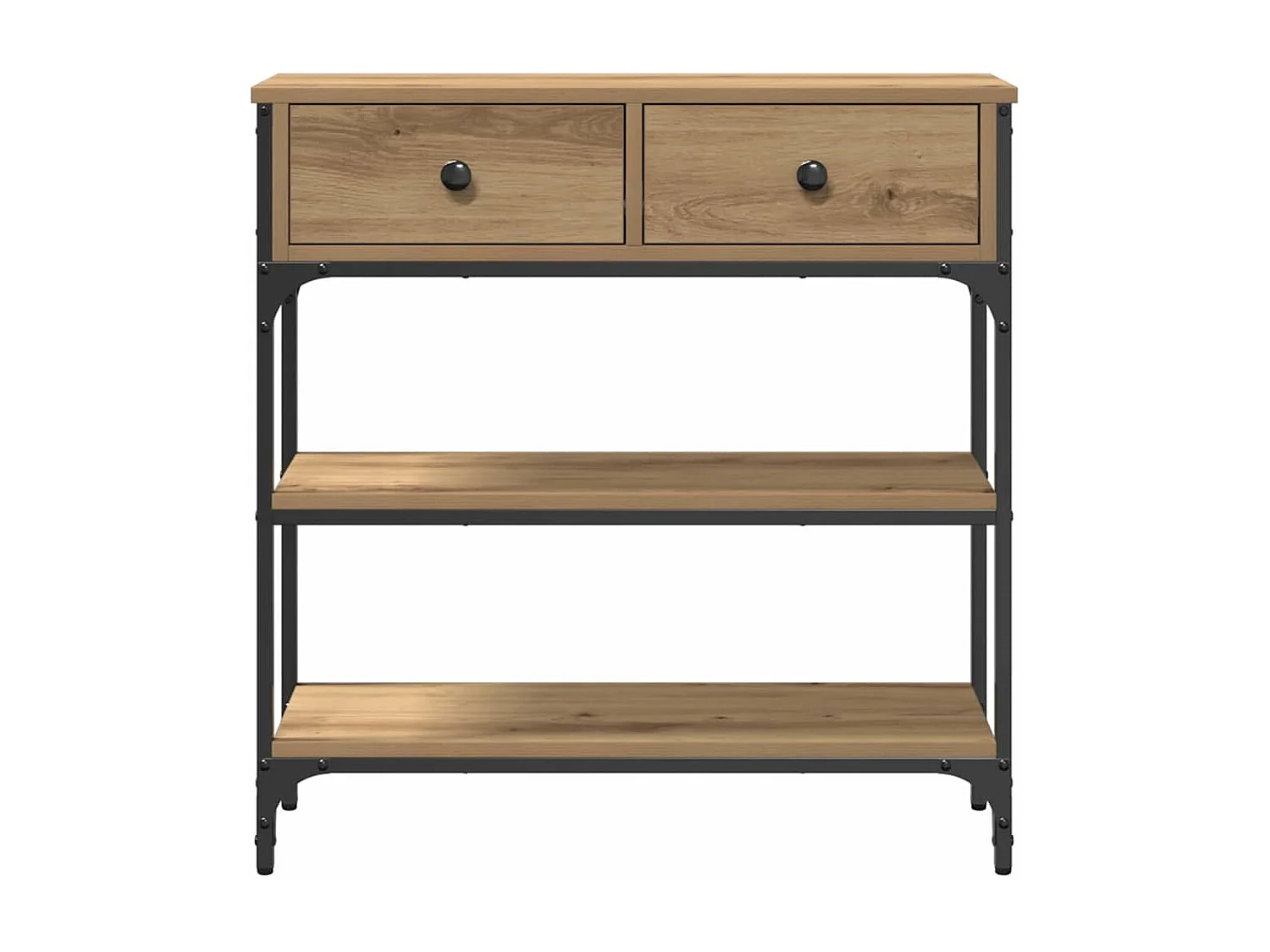 Table Console avec tiroir chêne artisanal 72,5 x 25 x 75 cm