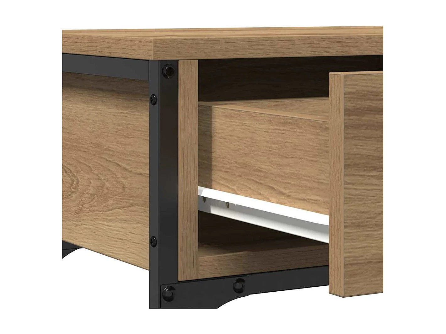 Table Console avec tiroir chêne artisanal 72,5 x 25 x 75 cm