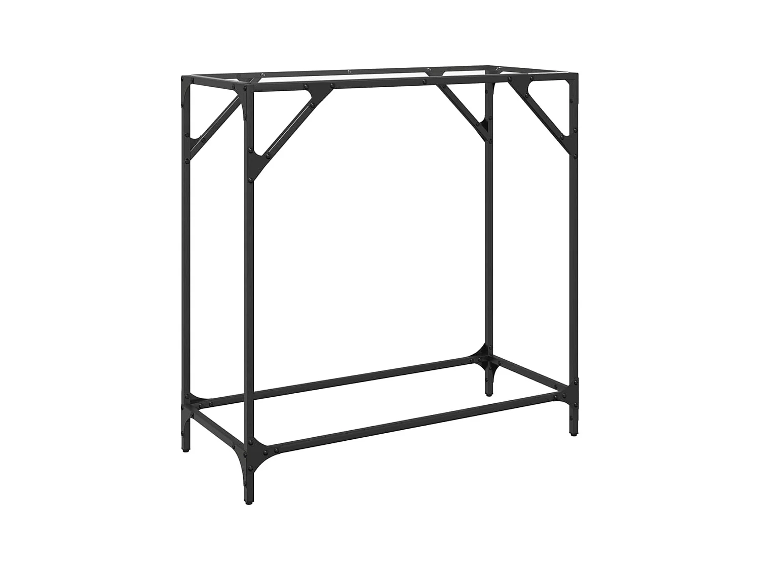 Table console avec dessus en verre transparent 80x35x81cm acier