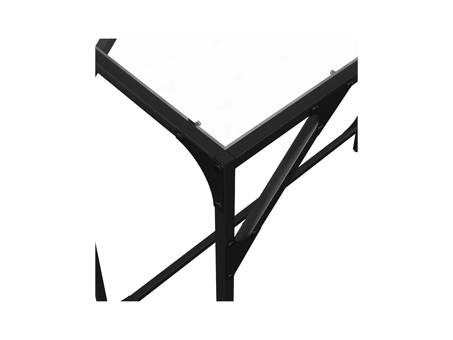 Table console avec dessus en verre transparent 80x35x81cm acier