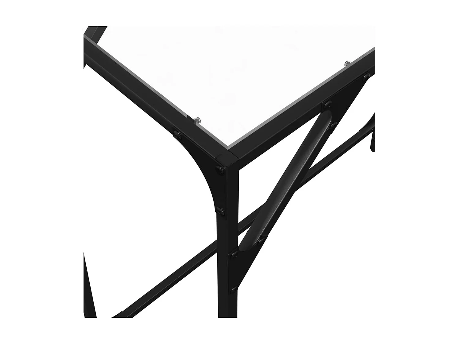 Table console avec dessus en verre transparent 80x35x81cm acier