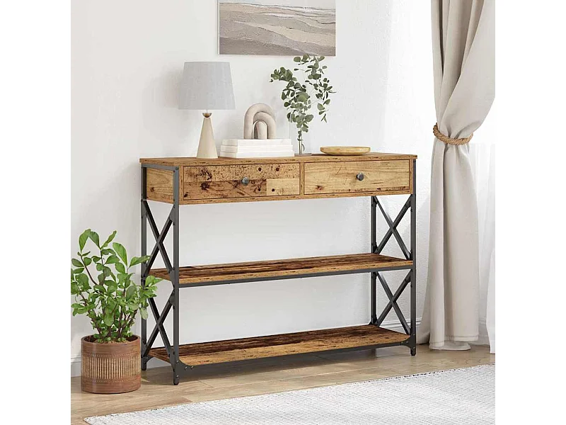 Table Console avec tiroir Bois ancien 100 x 28 x 75 cm