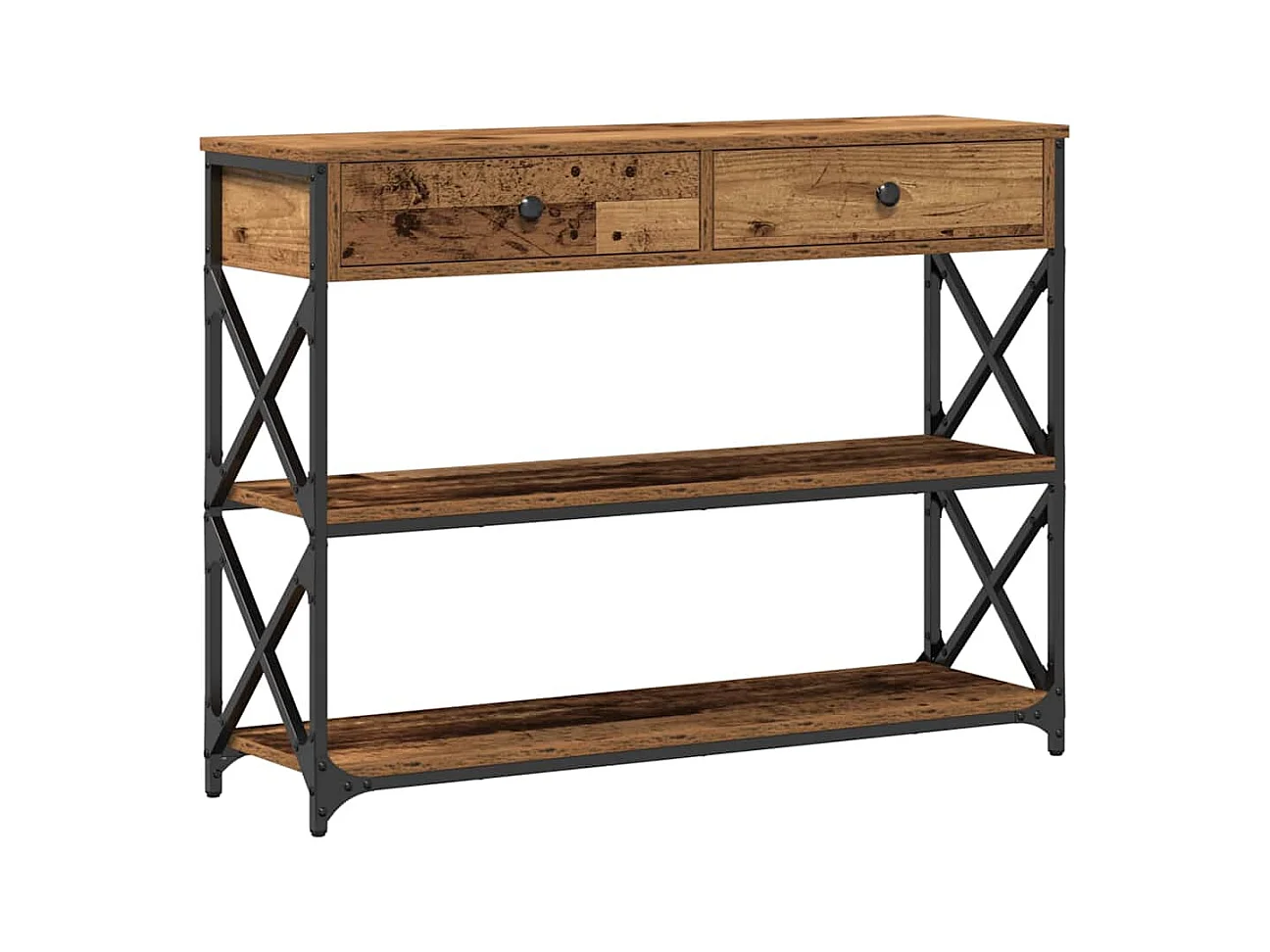 Mesa de Consola con cajón Madera vieja 100 x 28 x 75 cm