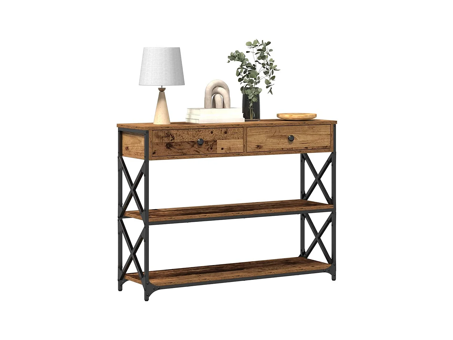 Mesa de Consola con cajón Madera vieja 100 x 28 x 75 cm