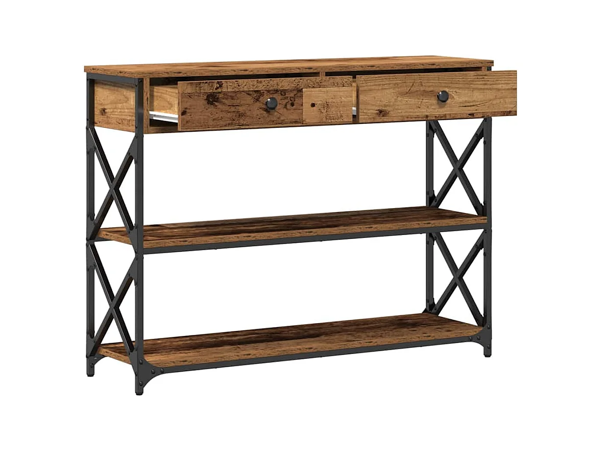 Mesa de Consola con cajón Madera vieja 100 x 28 x 75 cm