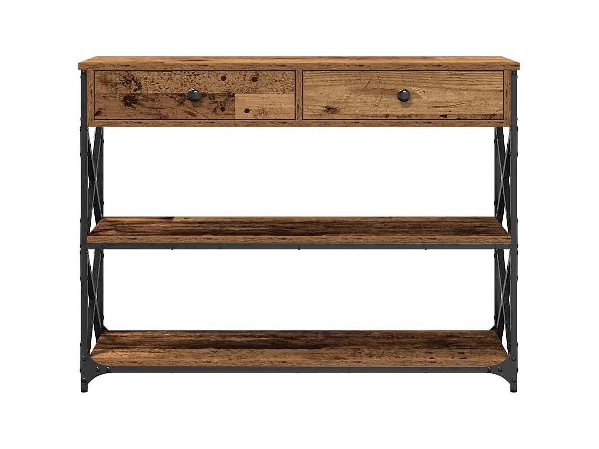 Mesa de Consola con cajón Madera vieja 100 x 28 x 75 cm