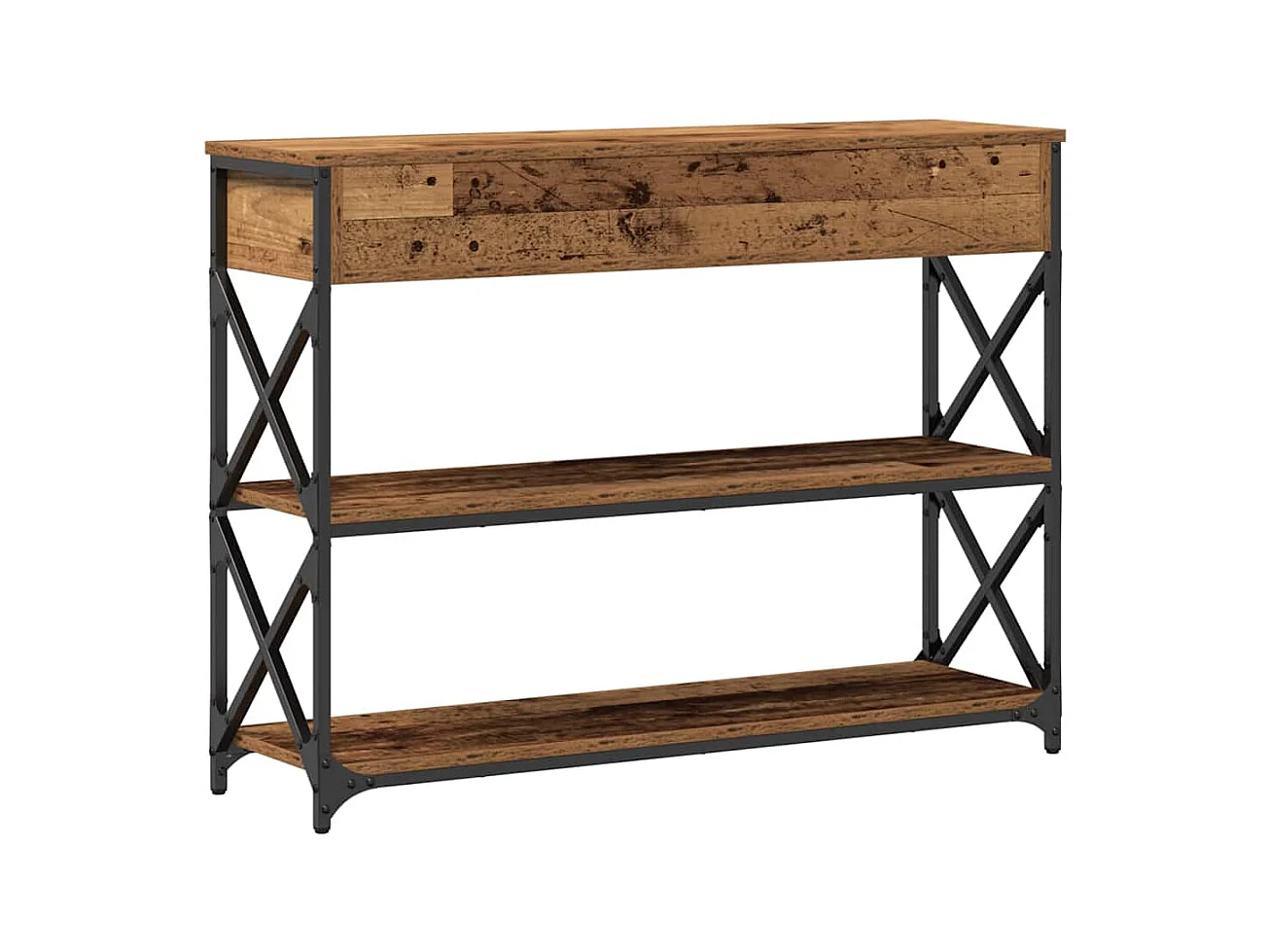 Mesa de Consola con cajón Madera vieja 100 x 28 x 75 cm