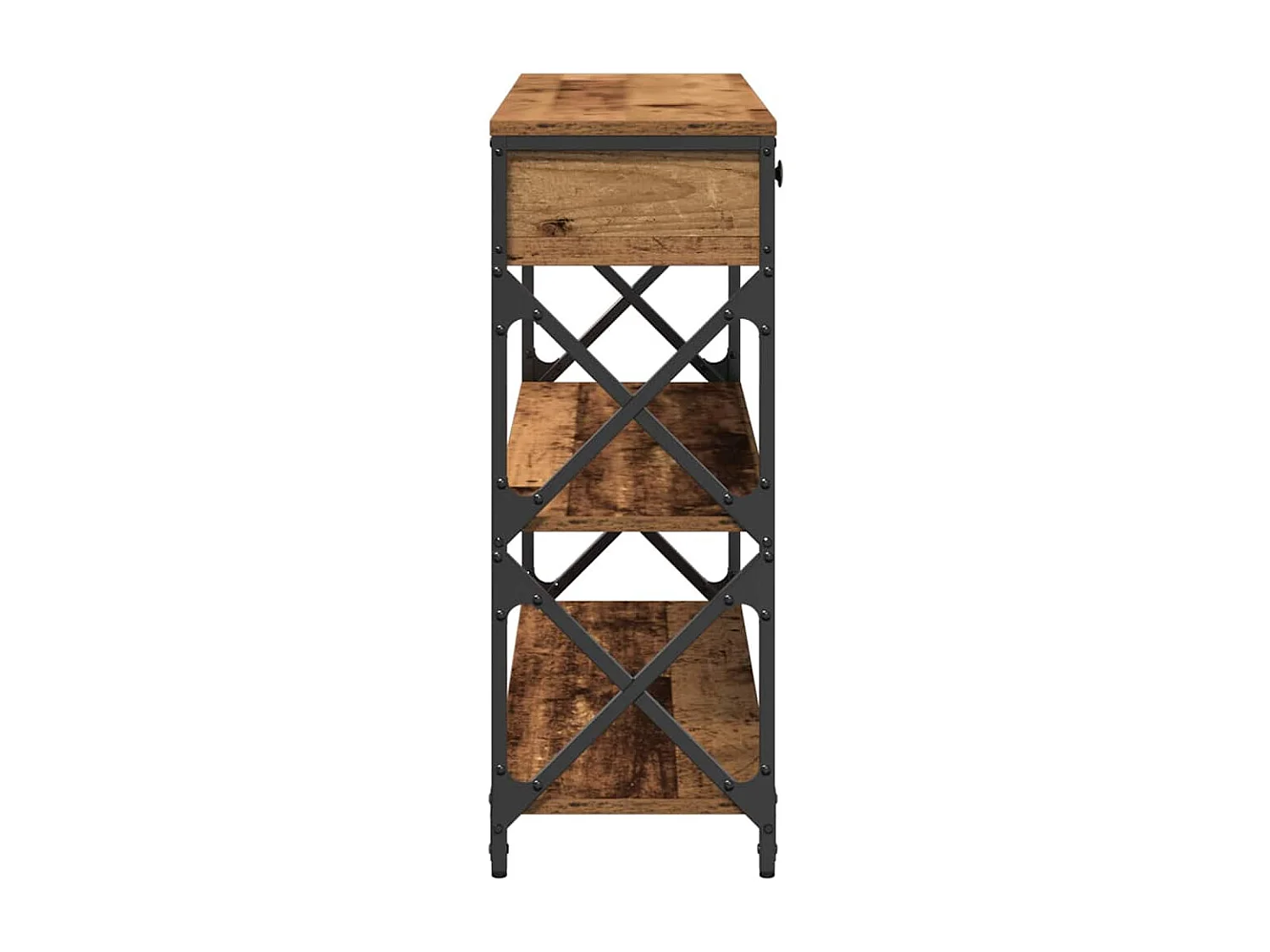 Console Tafel met lade met plank Oud hout 100 x 28 x 75 cm