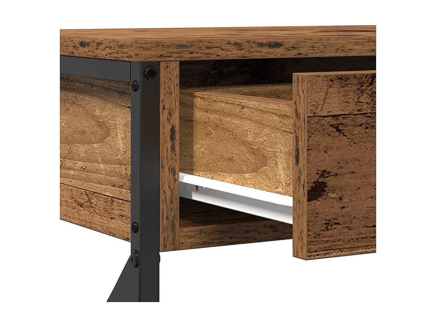 Console Tafel met lade met plank Oud hout 100 x 28 x 75 cm