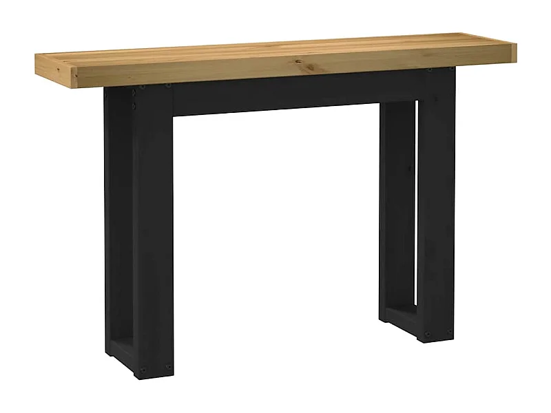 Table console NOAIN pieds en forme de U 120x30x75 cm massif pin