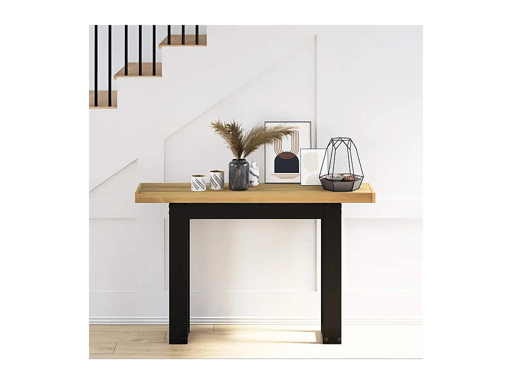 Mesa consola NOAIN patas en U madera maciza pino 120x30x75 cm