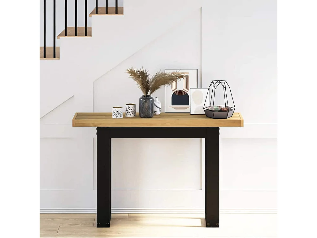 Mesa consola NOAIN patas en U madera maciza pino 120x30x75 cm