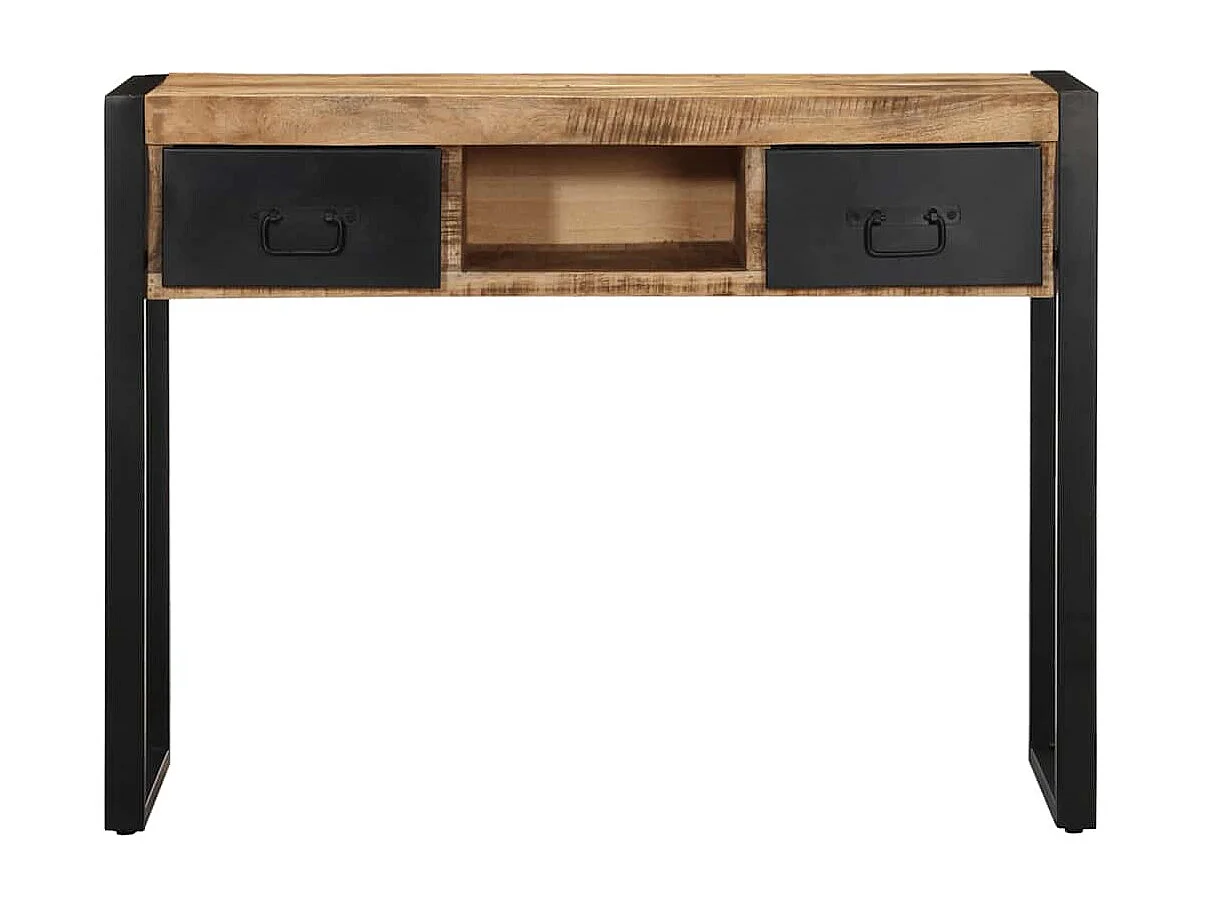 Table console 100x35x75 cm bois de manguier massif brut