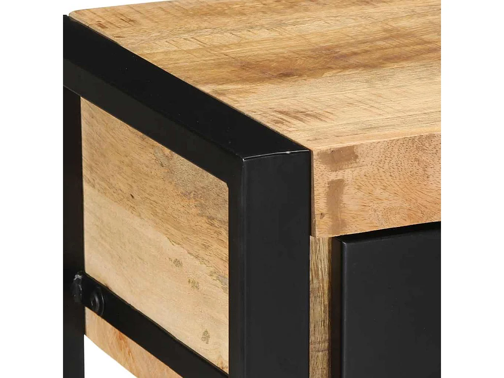 Table console 100x35x75 cm bois de manguier massif brut