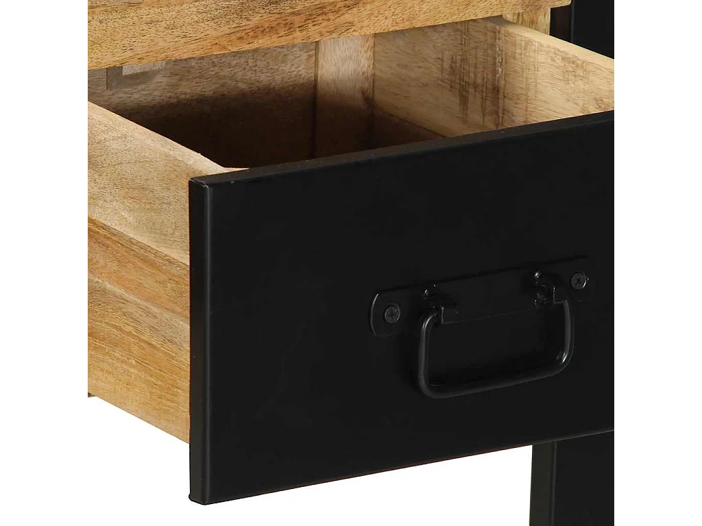 Table console 100x35x75 cm bois de manguier massif brut