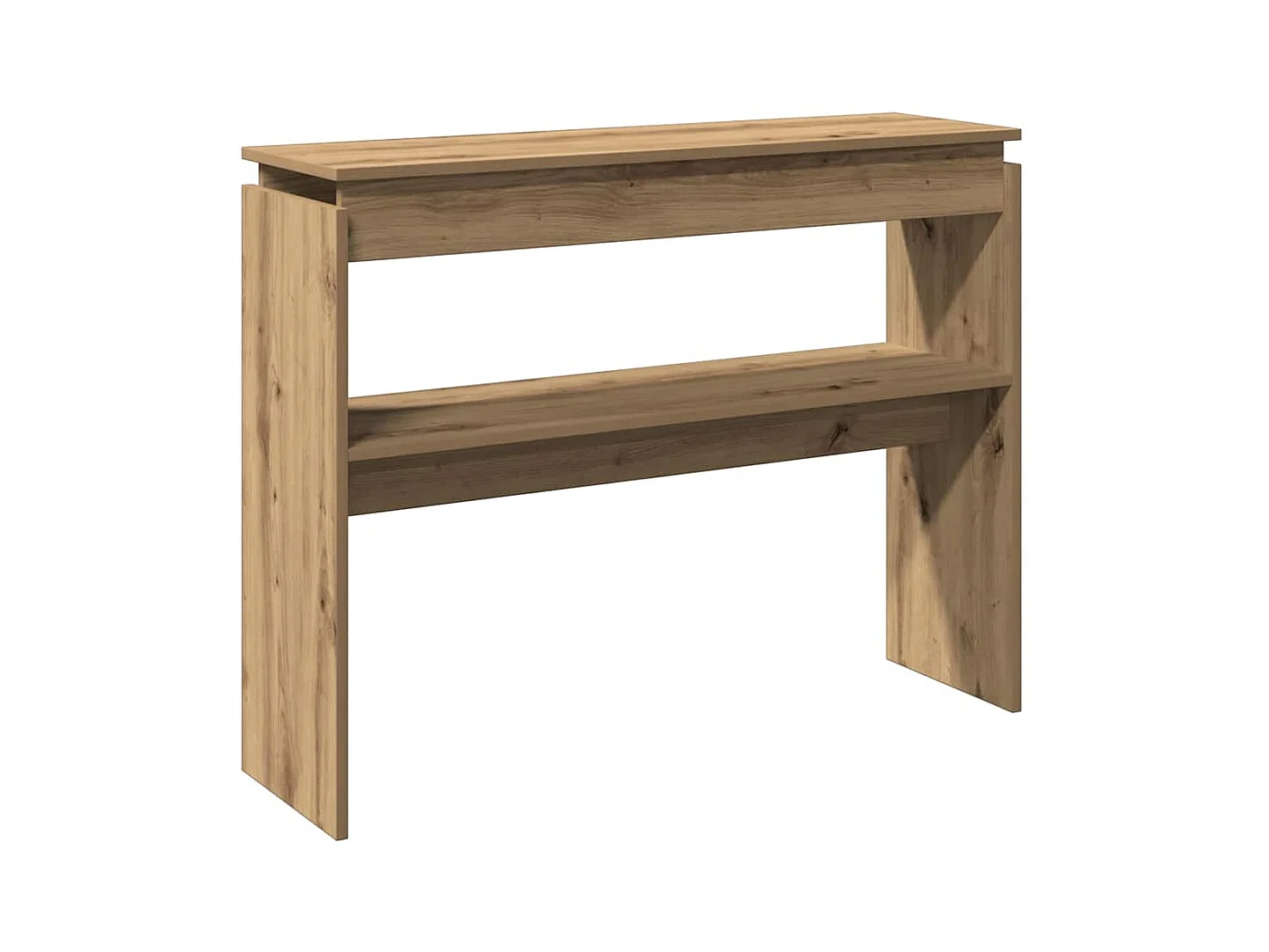 Table console chêne artisanal 102x30x80 cm bois d'ingénierie