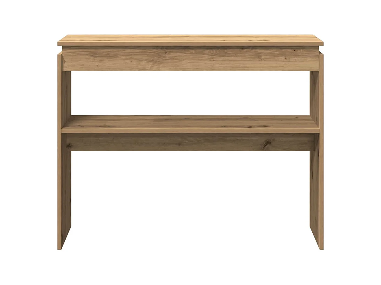 Table console chêne artisanal 102x30x80 cm bois d'ingénierie