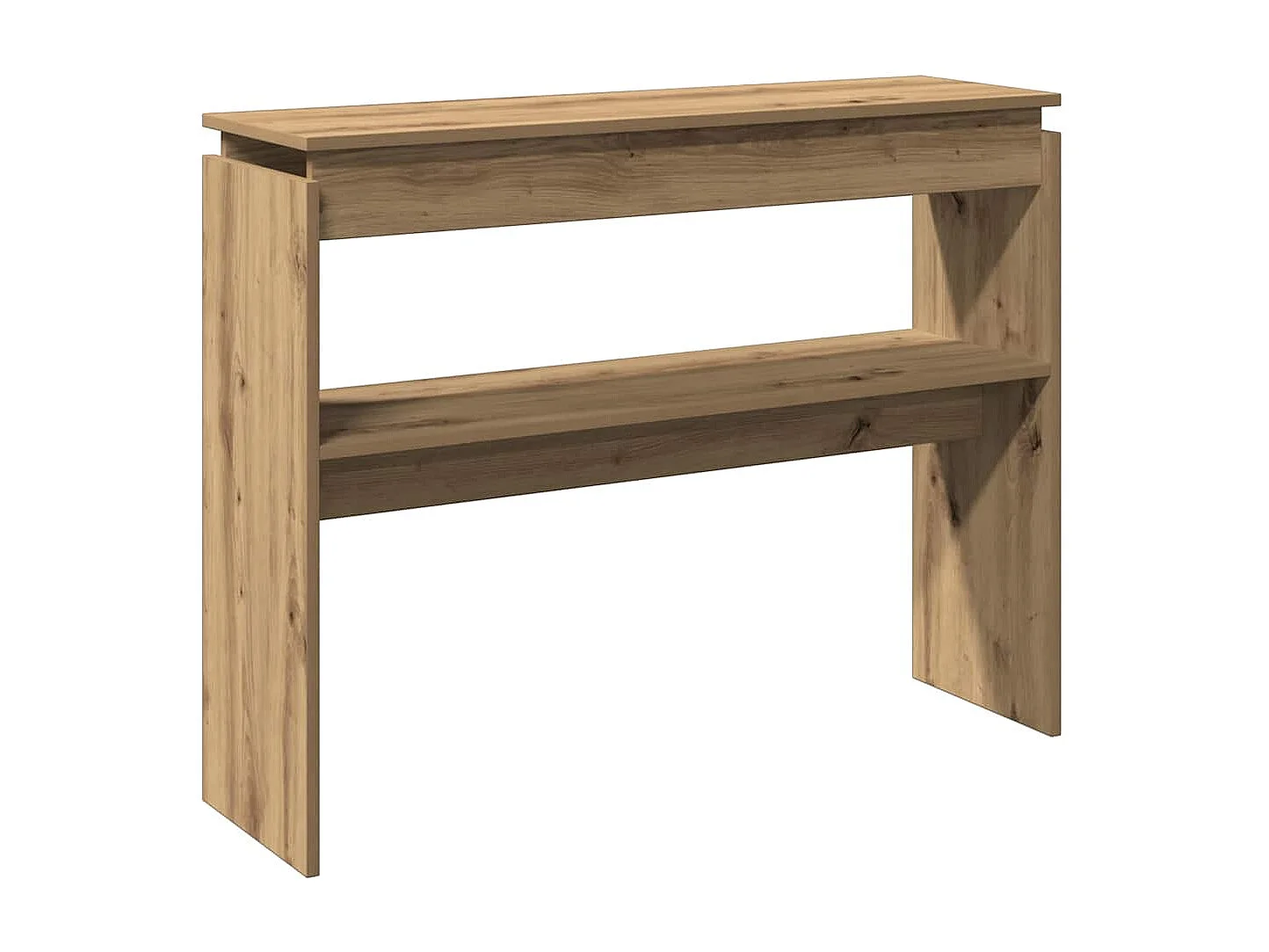 Table console chêne artisanal 102x30x80 cm bois d'ingénierie