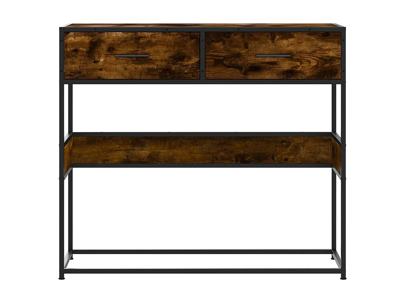 Table console chêne fumé 90x35x80 cm bois d'ingénierie