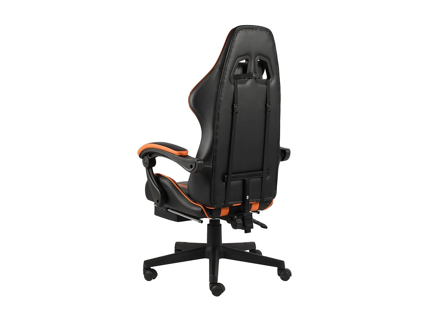 Fauteuil de jeux vidéo et repose-pied Noir et orange Similicuir