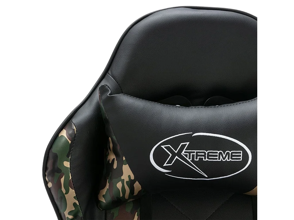 Fauteuil de jeux vidéo Noir et camouflage Similicuir
