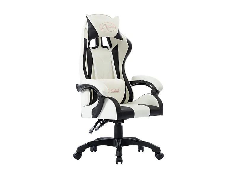 Silla gaming de cuero sintético negro