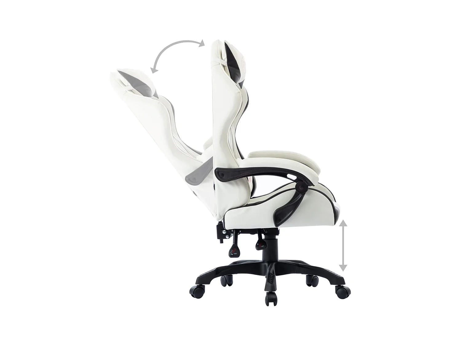 Silla gaming de cuero sintético negro