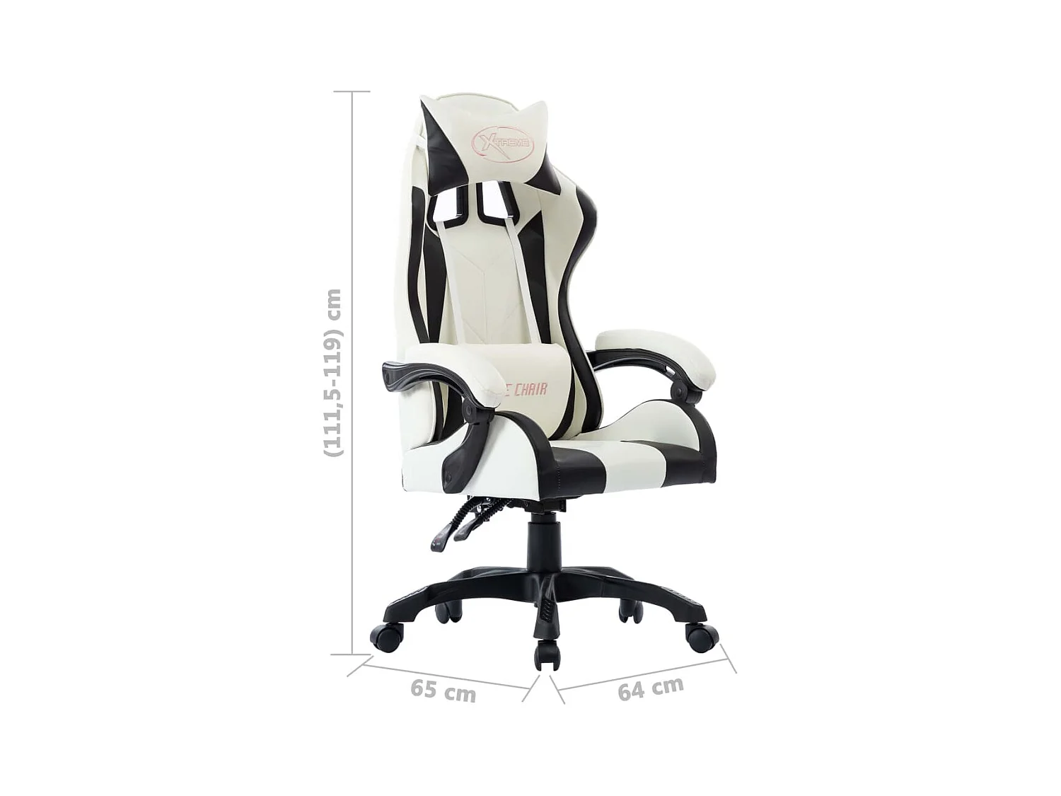 Silla gaming de cuero sintético negro