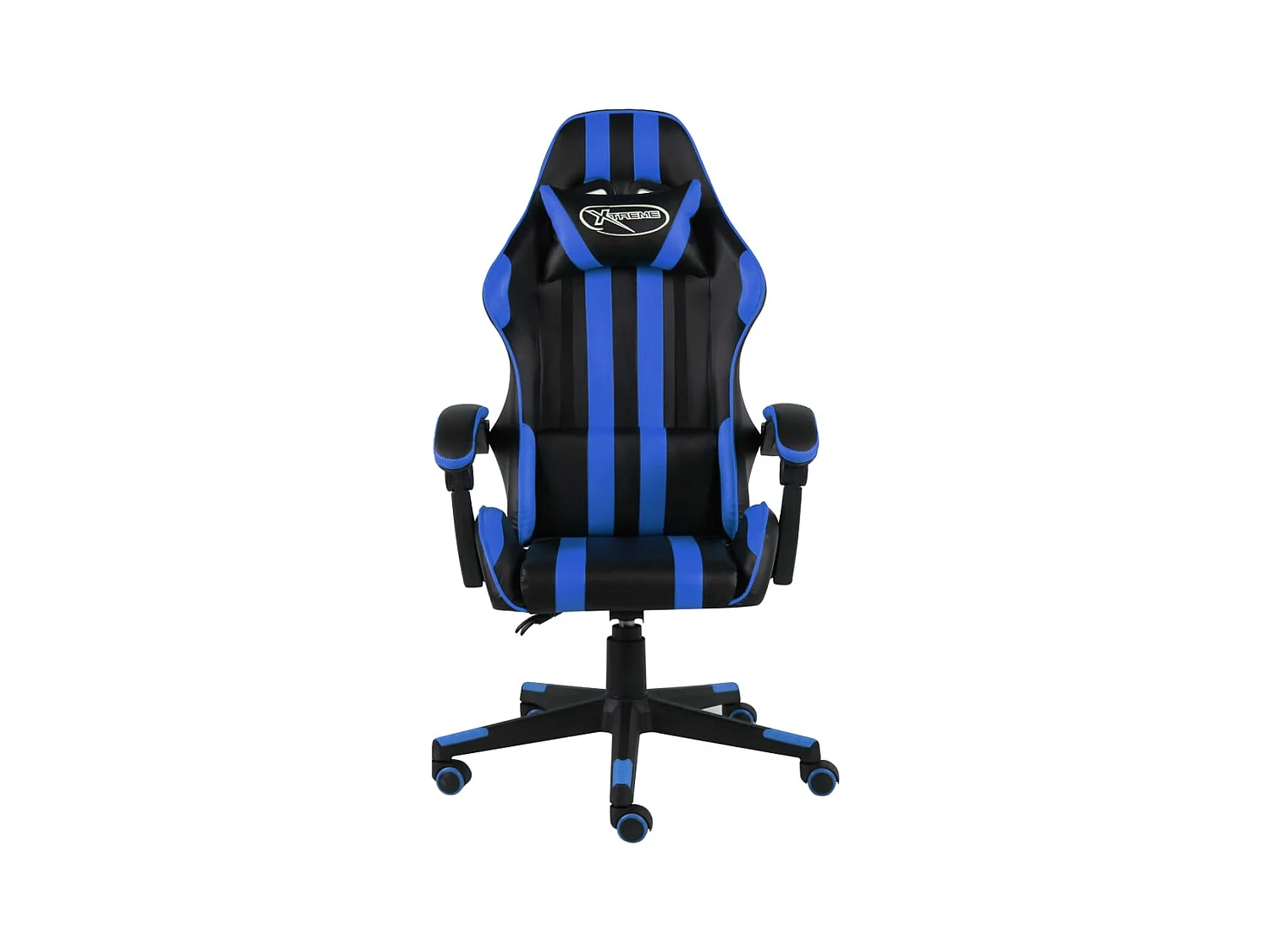Fauteuil de jeux vidéo Noir et bleu Similicuir