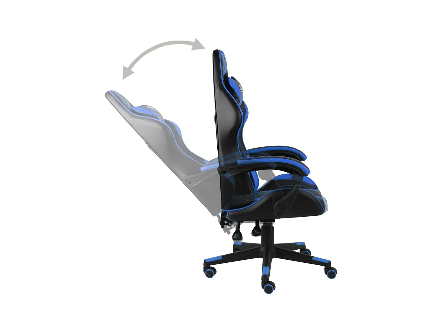 Fauteuil de jeux vidéo Noir et bleu Similicuir