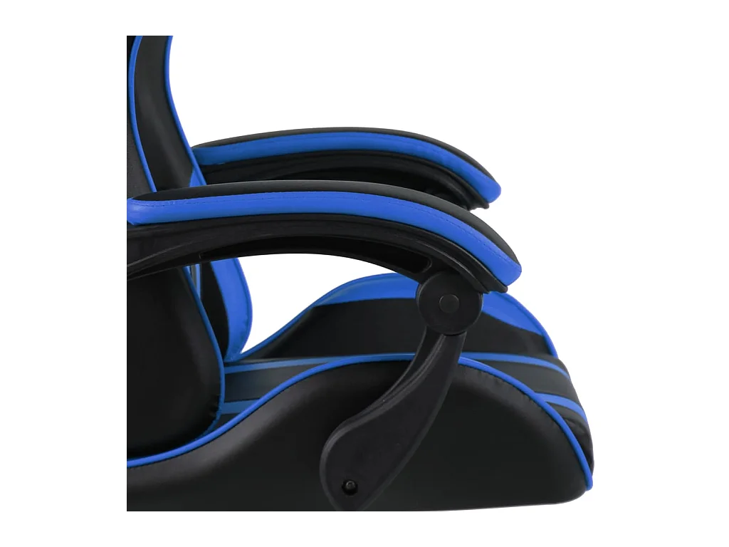 Fauteuil de jeux vidéo Noir et bleu Similicuir
